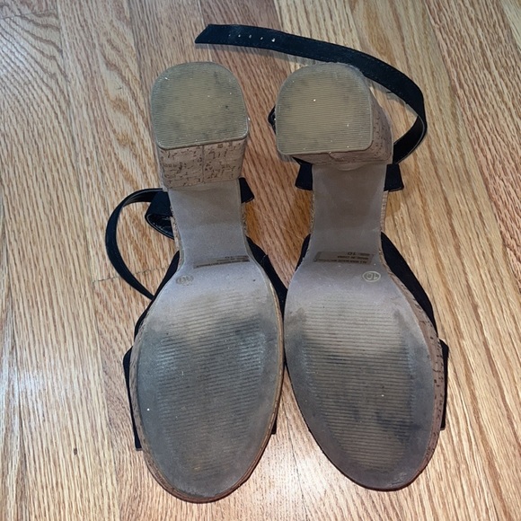 Black Platform Cork Heels - Picture 4 of 5